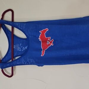 SMU PONY UP BURNOUT TRANSPARENT ONE POCKET‎ TANK TOP SIZE XL